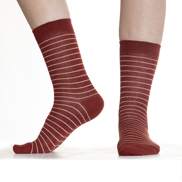 Red stripes striped socks 